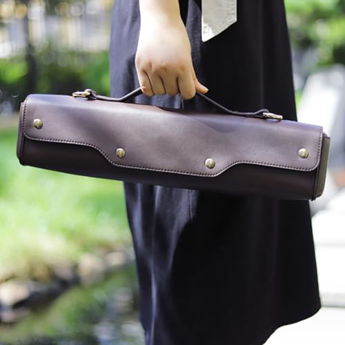image for Walfront Flute Carrying Bag Synthetic Leather Non Woven Fabric Metal W