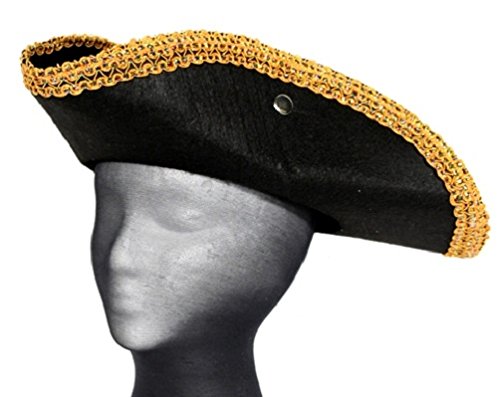 Rubies Forum Novelties Adult Deluxe Colonial Tricorn Hat - Pirate Costume Hat - Black for themed parties and Halloween4