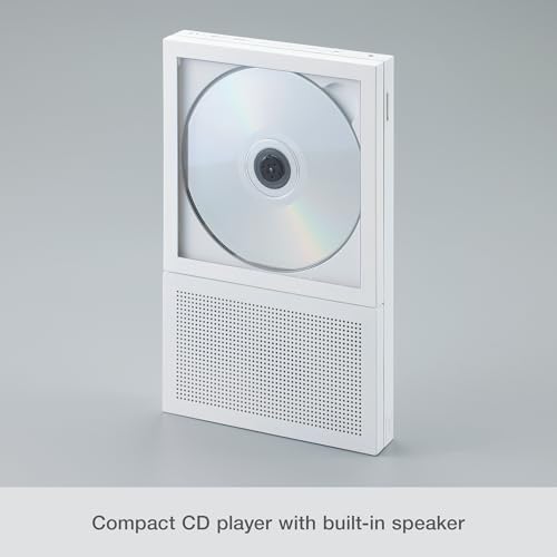 Image of [ km5 ] Rechargeable CD Player with Bluetooth [ Instant Disk Audio CP2 (White) ] Hi-Fi Audio Portable CD Player for Car