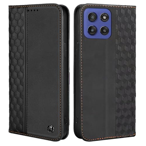 Image of Wallet Case for Motorola Moto G 5G 2025 6.6 inch - PU Leather Flip Cover with Card Holder Slots, Strong Magnetic Folio Kickstand Phone Case, Black