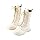 White Combat Boots for Girls with Side Zipper Lace-Up Knee-High Lug Sole Dress/School Boots – Toddler/Little/Big Kids 4-12 Years