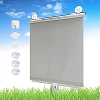 Rolgordijn met zuignappen,Intrekbaar Verduisterende Gordijnen,Tijdelijke Zonnescherm Rolgordijnen,Draagbare Jaloezie voor Ramen,thermisch geïsoleerd Jaloezieën,Black-40×125cm(15.7 * 49.2in