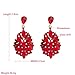 Big Rhinestone Dangle Drop Earrings for Women Shiny Long Crystal Cluster Chandelier Teardrop Statement Earring Elegant Dress Accessories Retro Art Deco Wedding Cocktail Christmas Party Jewelry Gifts (Red)