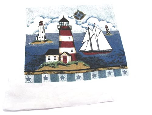 Capes Treasures Nautical Summer Kitchen Set - Dish Towel, Pot Holder, And Oven Mitt (Sailboat And Lighthouses) #TOP1