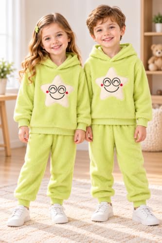 Image of Bold N Elegant Kids Fleece Hoodie & Jogger Set with Star Applique