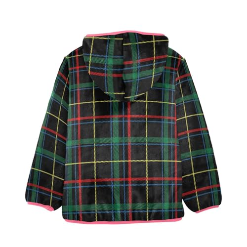 Plaid Dark Green Christmas Sherpa Fleece Girls2