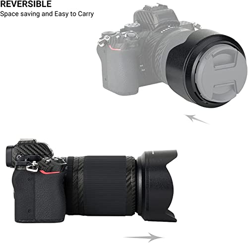 Image of SHOPEE HB-90A Lens Hood for Z DX 50-250mm F4.5-6.3 VR, NIKKOR Z 50mm f /1.8 S Lens, Reversible Lens Shade Replace HB-90A and HB-90 Hood, Compatible with Filters and Lens Cap