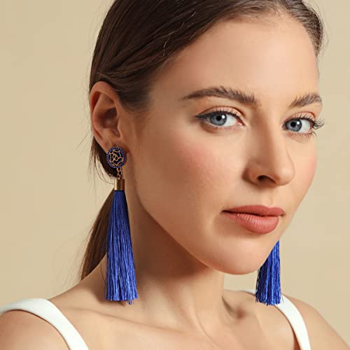 Zealmer Colorful Tassel Earrings For Women Bohemian Long Dangle Drop Statement Earrings Fashion Jewelry For Birthday Christmas Valentines Day Gift4
