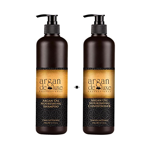 Argan De Luxe 100% Pure Organic Moroccan Argan Oil Nourishing Shampoo & Conditioner 500ml (Shampoo+Conditioner 500ml) by Argan Deluxe