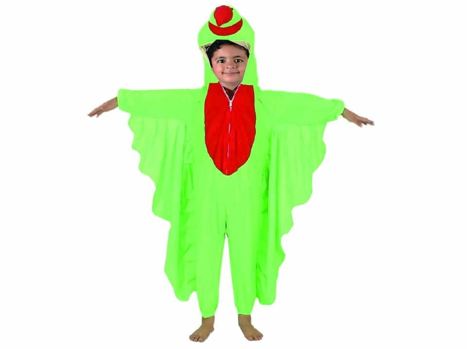 MODERNAZ Parrot dress for kids | green bird with wings, animal costume for boy & girl school function theme party fancy dress (8-9 years) (B0C61BVV3C) Amazon Price History, Amazon Price Tracker