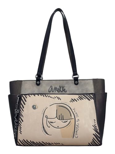 Anekke Bolso con Asa de Mano Nature Koko para Mujer | Cierre con Cremallera y Varios compartimentos | Medidas 41x26x15 cm Anekke Bolso con Asa de Mano Nature Koko para Mujer | Cierre con Cremallera y Varios compartimentos | Medidas 41x26x15 cm