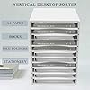 Vertical Desktop Sorter White, 11 Slots Mail Organizer Vertical