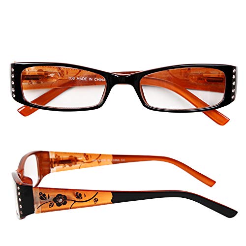 PrePiar 老眼鏡 おしゃれ コンパクト 携帯用 軽量 コンパクトグラス 3ヶ月保証 レディース 306 ブラウン +1.0