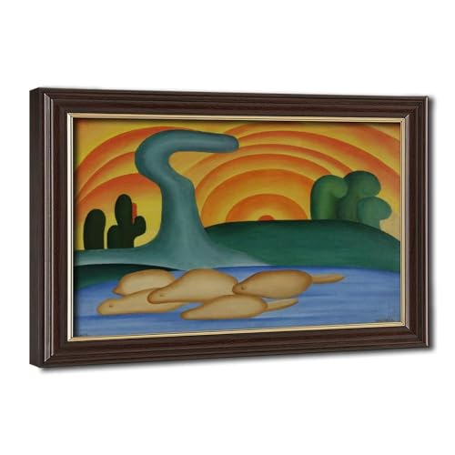 Toile Tarsila Do Amaral WCYB, tableau haut de gamme avec cadre noir