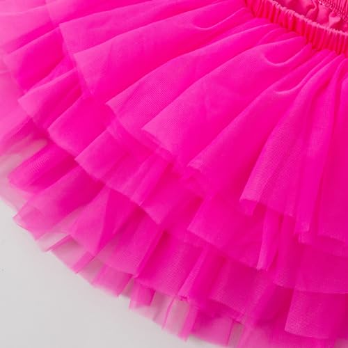 Image of 6M-3T Infant Baby Girl Tutu Skirt Toddler Girls Solid Color Tulle Skirts Birthday Outfits with Headband