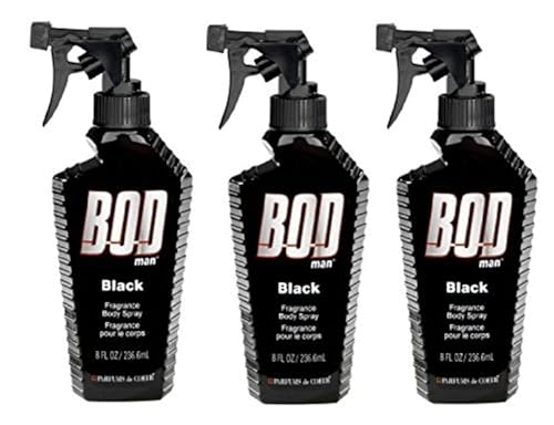 Bod Man spray corporel pour homme Noir en lot de 3 flacons brume parfumée
