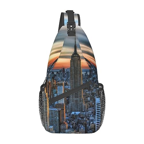 Sac poitrine de voyage New York City - Sac à bandoulière randonnée homme femme noir