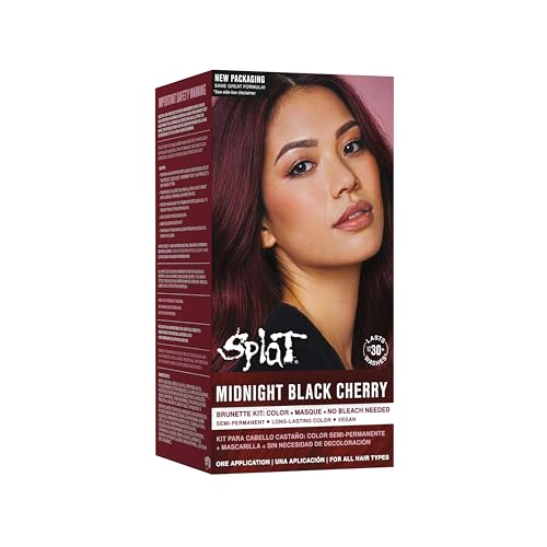 Splat Midnight Black Cherry Semi Permanent Hair Dye Box Kit, 1 At-Home Application, Vegan &...