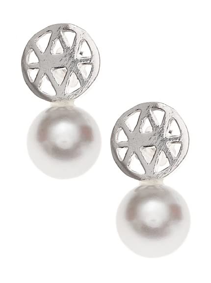 Essence Bijoux | Pendientes en Plata de ley 925 con diseño Arabesco Perla