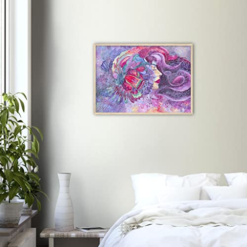 Décoration murale féminine de qualité galerie avec cadre en bois