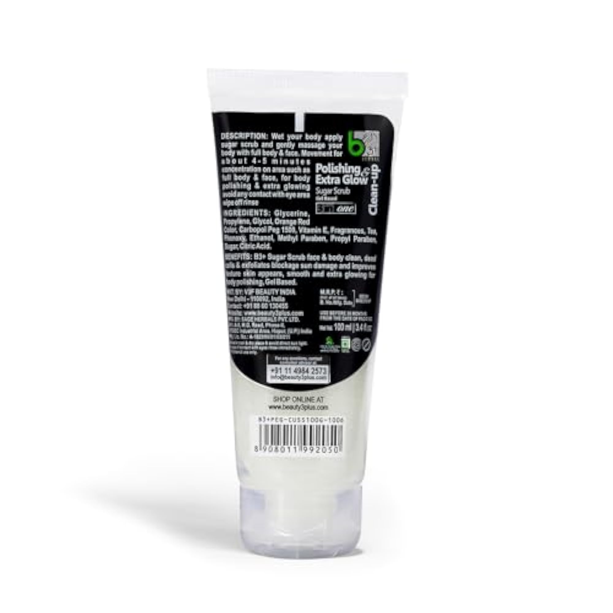 Sugar Scrub Clean-Up Gel, 3-in-1 Exfoliating Face Scrub