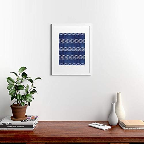 Deny Designs Schatzi Brown Framed Art Print, White Classic (18" x 24"), Mila Eye Stripe Indigo