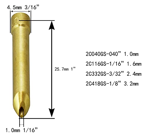Image of RIVERWELD TIG Gas Lens Collet Bodies 45V 13N Champagne R type 53NACN 14-16# | 45V43 13N22 2C116GS 1 /16 inch, 45V44 13N23 2C332GS 3 /32 inch Ceramic Cups for SR WP 9 20 TIG Welding Torch 33pcs