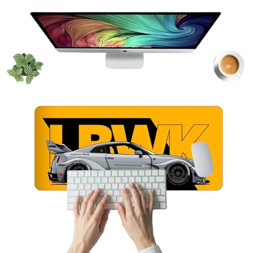 Image of Moto Edition Desk Mat 23x11 Inch - Racing-Themed Keyboard & Mouse Pad for Office, Home & Gaming | Non-Slip Rubber Base, Waterproof Surface, Supercar & Bike Inspired Table Mat (Urban Racer)