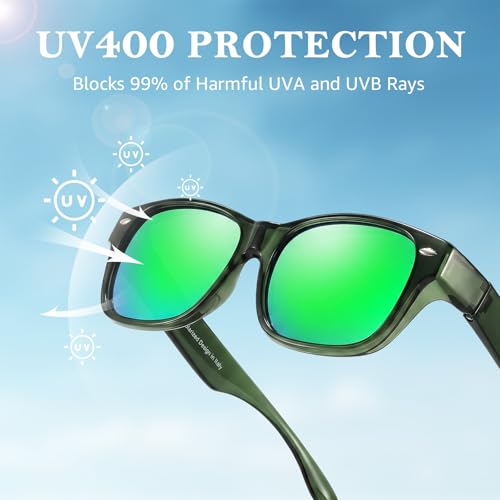 Image of TJUTR Polarized Fit Over Glasses Sunglasses for Men Women, Wrap Around UV400 Protection Sunglasses TS2611