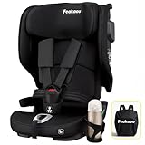 Feakaou Toddler Car Seat - Travel Foldable Isofix Baby Car Seat,15 Months - 12 Years, 76-150cm,Narrow Portable and Lightweight,Side Impact Protection & Travel Bag & Cupholder,Black