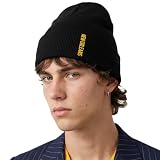 Daxton Vertical USA Cities Cuffed Beanie, Winter Knit Hat, Skully Cap for Men, Women, New Orleans Black Gold