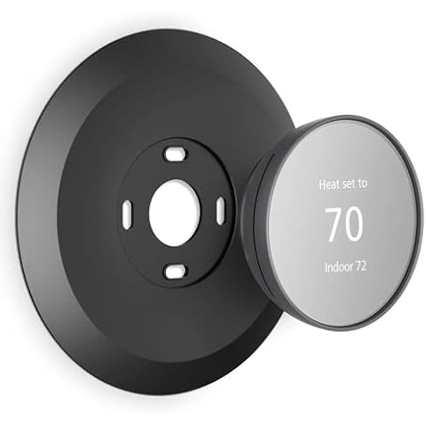 AutoSonic Wall Plate for The Google Nest Thermostat 2020 | Nest Thermostat Trim Kit Accessory | Easy Installation | Black Cover