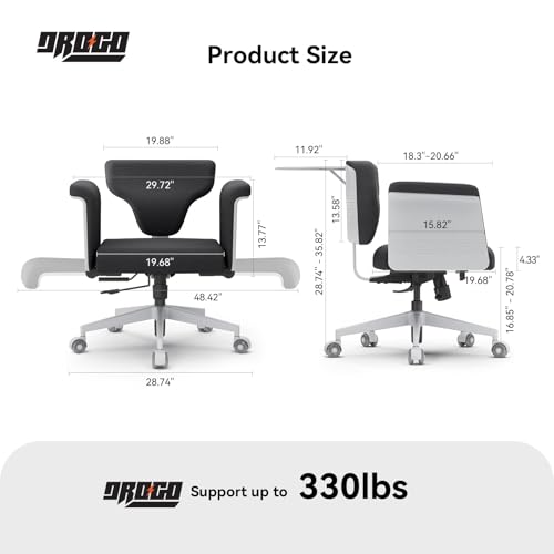Image of DROGO Freedom-X Multi-Position Cross Legged Office Chair for Work from Home with Laptop Tray, Flexible Armrests, Adjustable Backrest & Cup Holders | Gaming Chair with Breathable Cushion Seat (Grey)