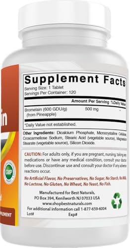 Best Naturals 817716013459 Bromelain Proteolytic Digestive Enzymes Supplements thumb #5