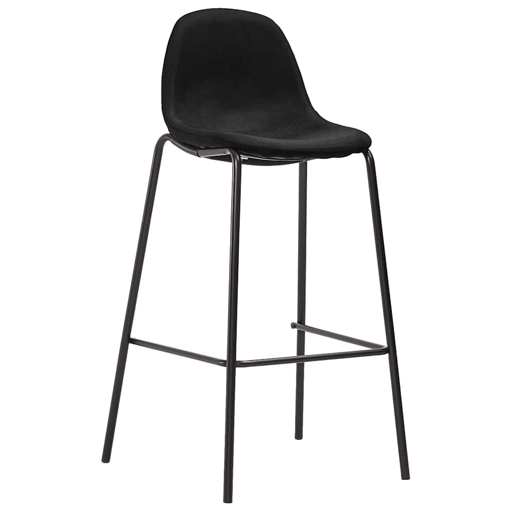 Ensemble de bar 3 pièces en tissu noir avec structure en acier revêtu par pulvérisation, plateau de table en MDF 60 x 60 x 111 cm, 2 chaises de bar avec assise ergonomique, peu encombrant