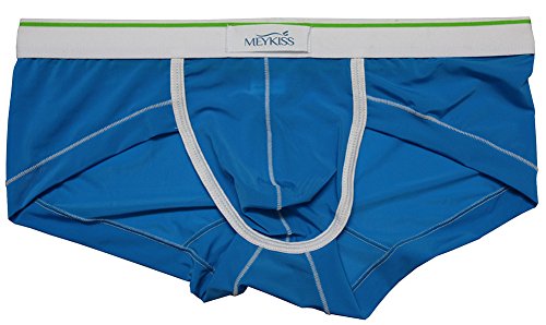 MEYKISS Men's Sexy Briefs Ice Silk Breathable Triangle Underwear Blue