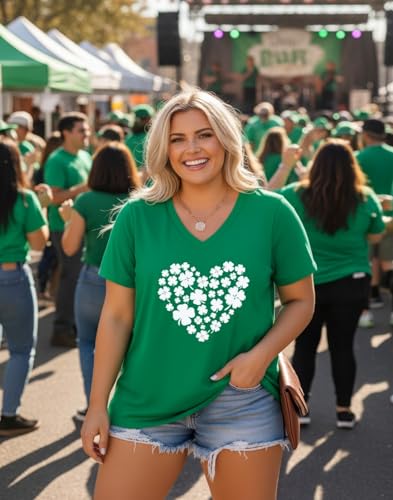 Image of ForHailey Women's Plus Size Short Sleeve Tee Shirt V Neck Basic Ladies Loose Fit T Shirt 1X-5X