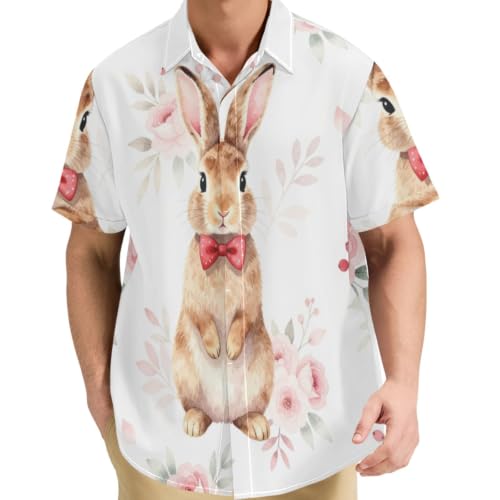 Chemise affaires homme motif lapin rose pour réunions et Afterworks