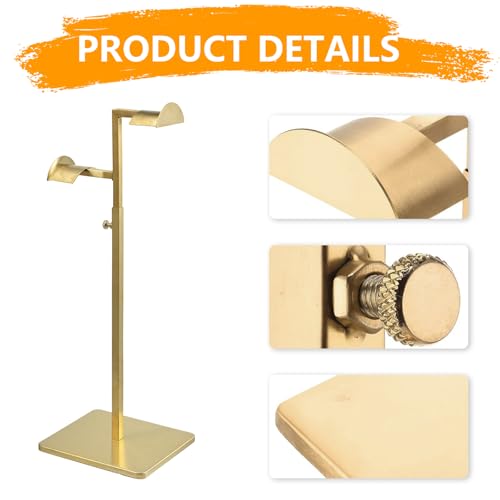 Soporte para bolso de acero inoxidable perchero de mesa dorado 4