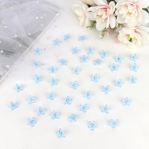 YISSION 40 Piezas Mini Clips de Cabello Flor Azul miniatura 7