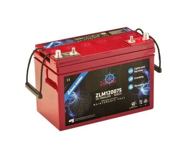 Batteria Zenith ZLM120075 AGM 12V 100Ah 920A Nautica Triplo Uso AVVIAMENTO Servizi ELICHE 320x172x215mm