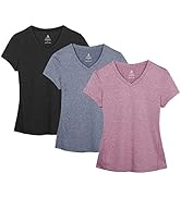 icyzone Workout Shirts Yoga Tops Activewear V-Neck T-Shirts for Women Running Fitness Sports Shor...