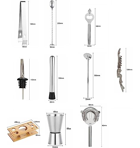Kit de coctelera con soporte de madera 750 ml miniatura 2