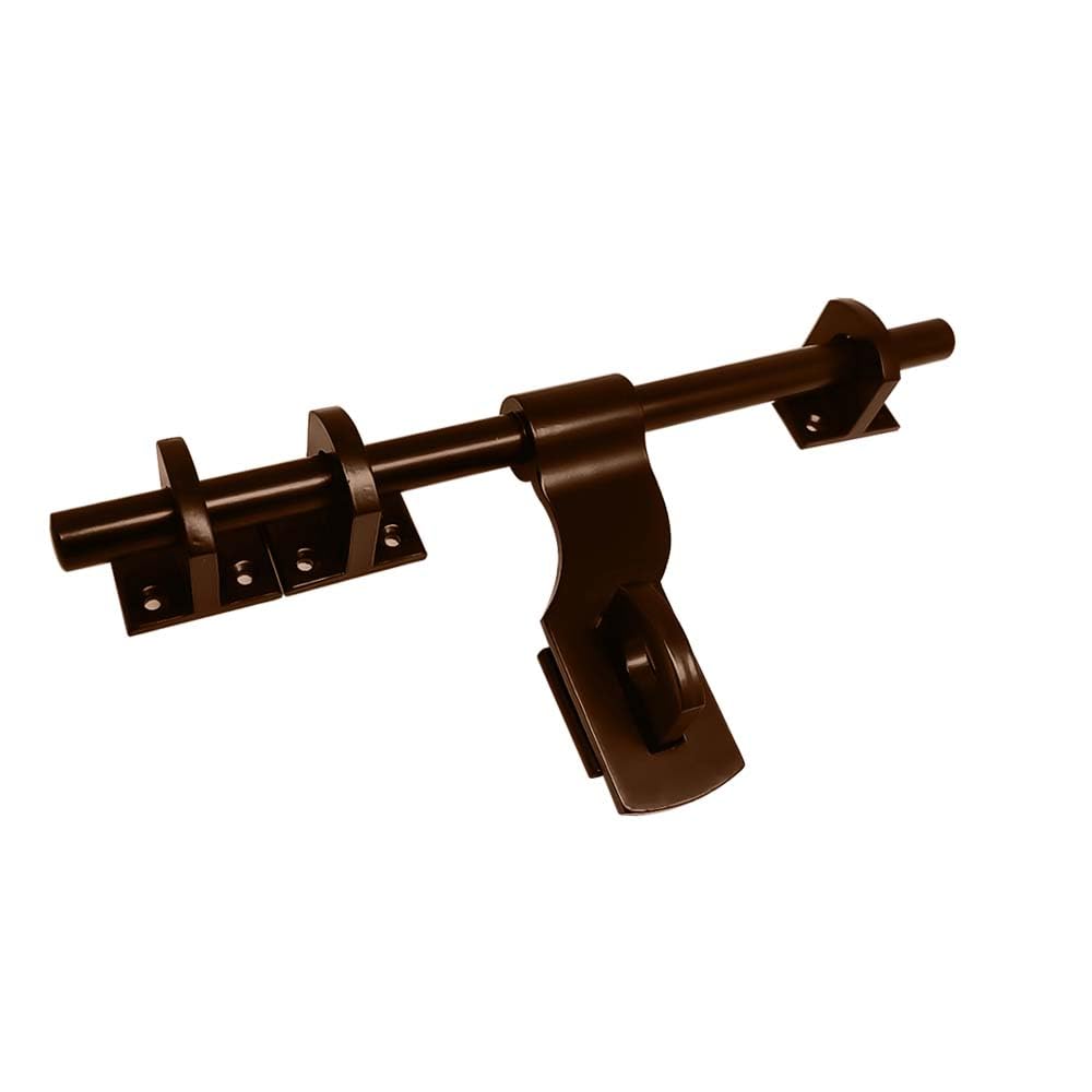 VOLO 12-Inch Dark Brown/Gold/Satin Aldrop for Double Doors – Durable and Stylish Latch with Secure Locking Mechanism (12 inch Brown Curved Aldrop)-image-49