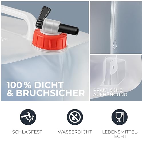 Foto von BAUBAR 4er Set 10L Faltbarer Wasserkanister mit Hahn - BPA-Frei & Lebensmittelecht I Outdoor Camping Wasserbehälter faltbar Trinkwasserkanister Faltkanister Trinkwasser Water Kanister 10l 10 Liter