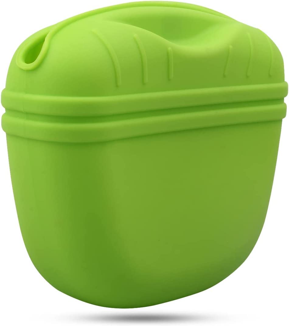 DERDOUT 1bolsas para golosinas para perros, bolsa de entrenamiento para perros de silicona, bolsas portátiles para golosinas para perros con cierre magnético y clip para la cintura, verde
