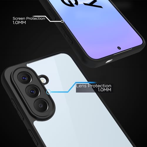 Image of RIGGEAR Shockproof Sleek Hybrid Armor Back Cover Case for Samsung Galaxy A57 5G (Clear PC + Black TPU Bumper)