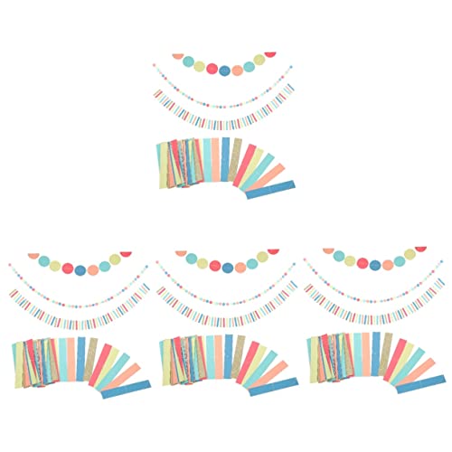Cabilock 4 Ensembles Latté Guirlande Colorée Décorations De Plafond pour Salle De Classe Décor De Classe Arc-en-Ciel Décor De Classe Coloré Guirlande De Classe Papier 2 Pièces * 4