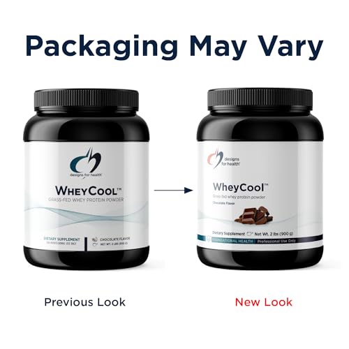 Image of Designs for Health WheyCool - Grass Fed Whey Protein Powder Supplement with 20g Protein, May Support Athletes, Muscles + Energy - Non-GMO + Gluten-Free, Chocolate (30 Servings / 900g)