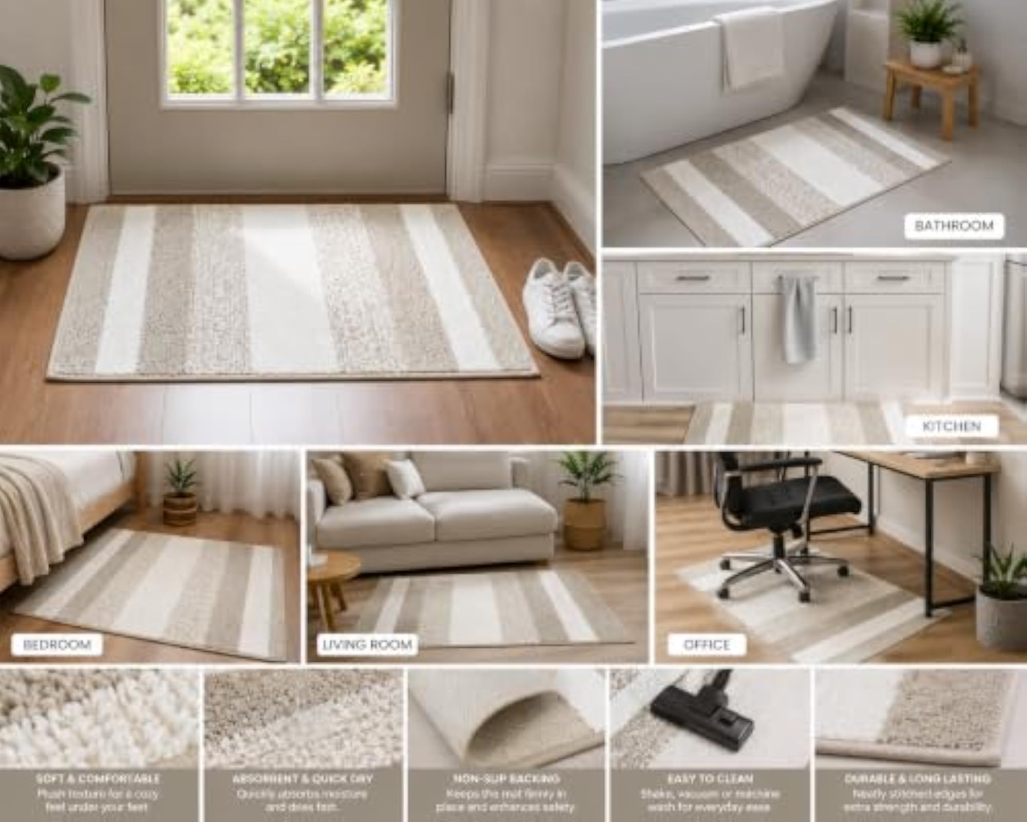 Aalam Premium Cotton Tufted Floor Mat, Comfortable Home Decor